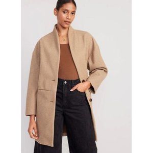 Old Navy Long-Line Cardigan Coat Size Medium Womens NWT Long Sleeve Button Brown